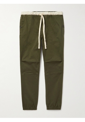 Beams Plus - Gym Tapered Stretch-Cotton Twill Drawstring Trousers - Men - Green - S
