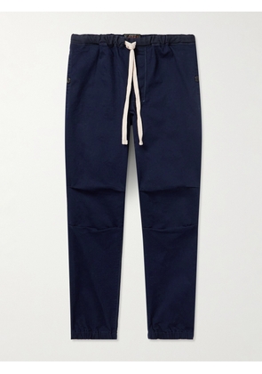Beams Plus - Gym Tapered Stretch-Cotton Twill Drawstring Trousers - Men - Blue - S