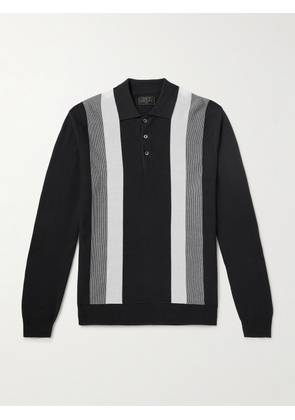 Beams Plus - Striped Knitted Polo Shirt - Men - Black - S