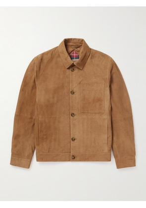 Baracuta - Perforated Suede Blouson Jacket - Men - Brown - UK/US 38