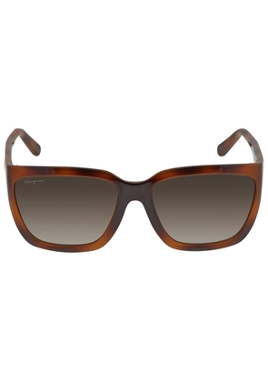 Salvatore Ferragamo Grey Rectangular Ladies Sunglasses SF1018S 214 59