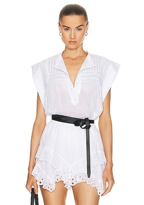 Isabel Marant Etoile Leaza Blouse in White - White. Size 42 (also in ).