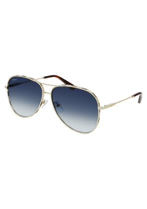 Salvatore Ferragamo Blue Gradient Pilot Ladies Sunglasses SF268S 792 62