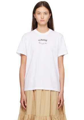 GANNI White Relaxed T-Shirt