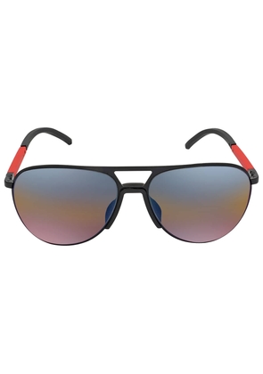 Prada Linea Rossa Blue Red Mirror Pilot Mens Sunglasses PS 51XS 1BO01M 59