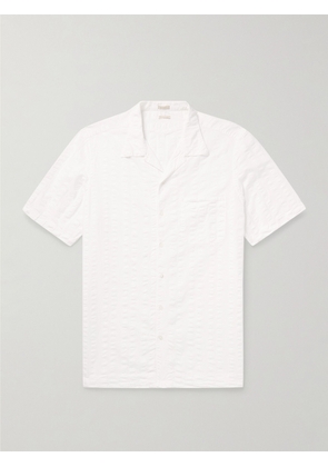 Massimo Alba - Venice Convertible-Collar Striped Cotton-Blend Seersucker Shirt - Men - White - S