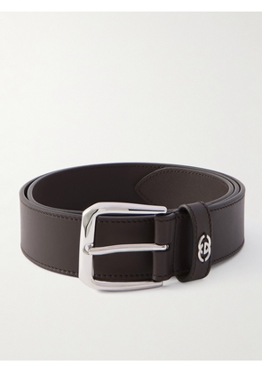 Gucci - 3.5cm Logo-Embellished Leather Belt - Men - Brown - EU 90