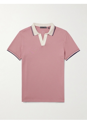 Mr P. - G/FORE Golf Striped Logo-Appliquéd Piqué Polo Shirt - Men - Pink - XS