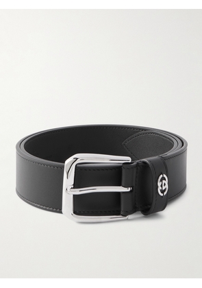 Gucci - 3.5cm Logo-Embellished Leather Belt - Men - Black - EU 90