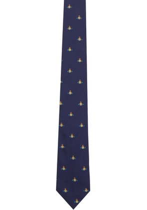 Vivienne Westwood Navy Multi Orb Tie