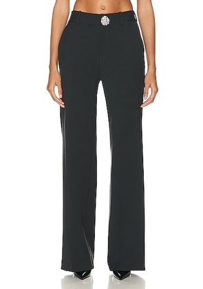 AREA Crystal Embellished Slit Trouser in Charcoal - Charcoal. Size 2 (also in 8).