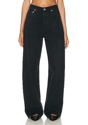 Citizens of Humanity Ayla Baggy Cuffed Crop in Voila - Black. Size 26 (also in 25, 27, 28, 29, 30, 31, 32, 33).