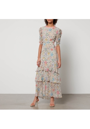 Rixo Evelyn Floral Print Silk Georgette Dress - XXS/UK 6