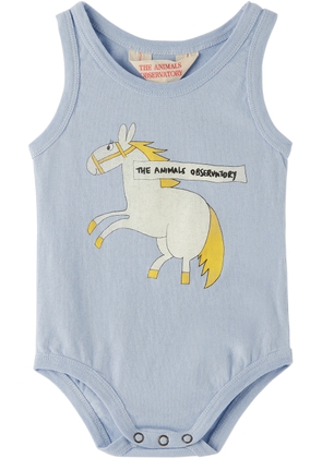 The Animals Observatory Baby Blue Turtle Bodysuit
