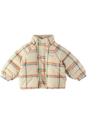 TINYCOTTONS Baby Off-White Check Puffer Jacket