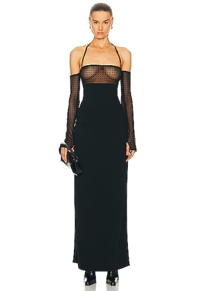 Courreges Lingerie Bigout Lace Long Dress in Black - Black. Size 38 (also in 40).