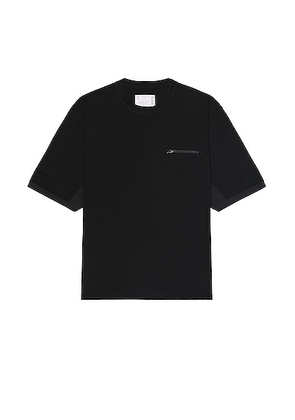 Sacai Cotton Jersey T-Shirt in Black - Black. Size 1 (also in 3, 4).
