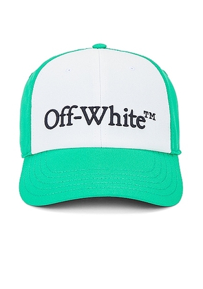 OFF-WHITE Drill Logo Baseball Cap in White & Kelly Green - Green. Size M (also in L).