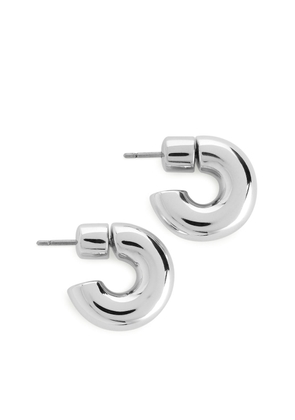Small Silver-Plated Hoop Earrings - Silver
