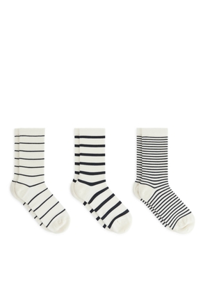 Cotton Socks Set of 3 - White