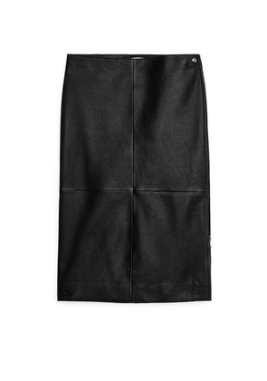 Biker Leather Skirt - Black
