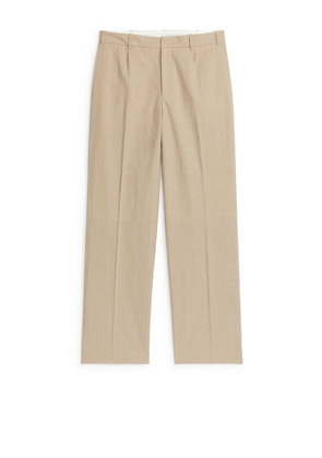 Textured Trousers - Beige