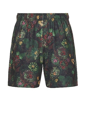 JOHN ELLIOTT Practice Shorts in Forest Floral - Black. Size M (also in S).