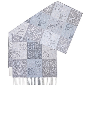 FWRD Boutique Loewe Scarf In Wool And Cashmere in Blue & White - Blue. Size all.