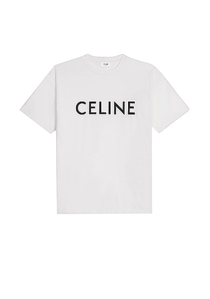 FWRD Boutique Celine Loose T-Shirt In Cotton Jersey in Chalk & Black - Black & White. Size XL (also in ).