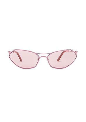 Emilio Pucci Oval Sunglasses in Shiny Pink & Bordeaux Mirror - Pink. Size all.