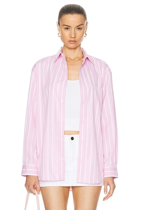 Matteau Classic Stripe Shirt in Sorbet Stripe - Pink. Size 1 (also in 2, 3, 4).