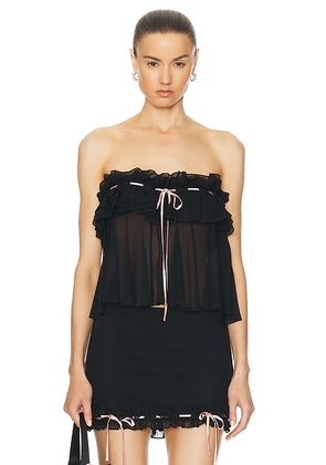 Mirror Palais Dolly Strapless Top in Noir - Black. Size L (also in M, S, XS).