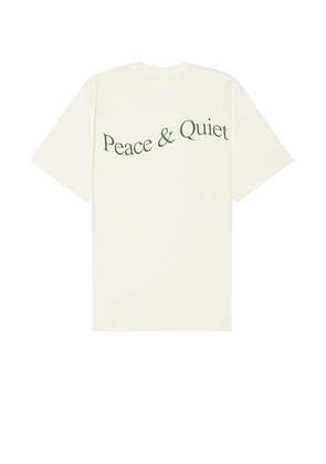 Museum of Peace and Quiet Wordmark T-Shirt in Bone - Cream. Size L (also in M, S, XL/1X, XS).