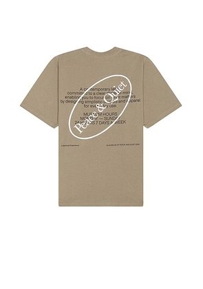 Museum of Peace and Quiet Museum Hours T-Shirt in Clay - Grey. Size L (also in M, S, XL/1X, XS).