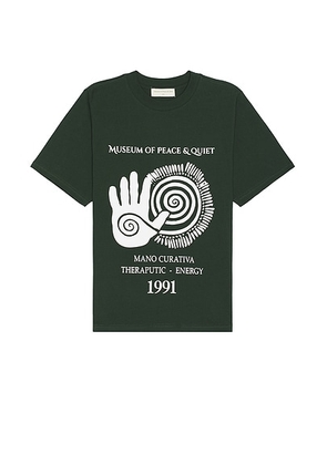Museum of Peace and Quiet Mano Curativa T-Shirt in Forest - Green. Size L (also in M, S, XL/1X, XS).