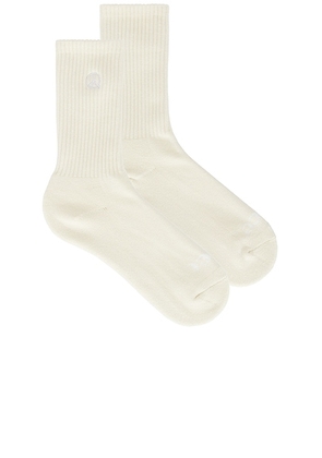 Museum of Peace and Quiet Icon Socks in Bone - Cream. Size all.