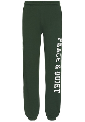 Museum of Peace and Quiet P.E. Sweatpants in Forest - Dark Green. Size L (also in M, S, XL/1X, XS).