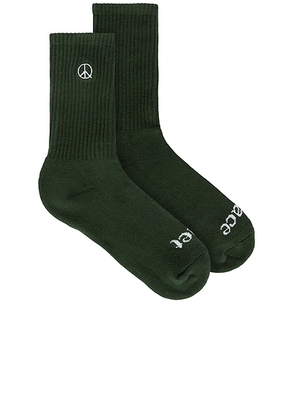 Museum of Peace and Quiet Icon Socks in Forest - Green. Size all.