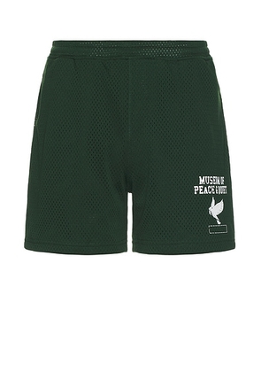 Museum of Peace and Quiet P.e. Mesh Short in Forest - Green. Size L (also in M, S, XL/1X, XS).