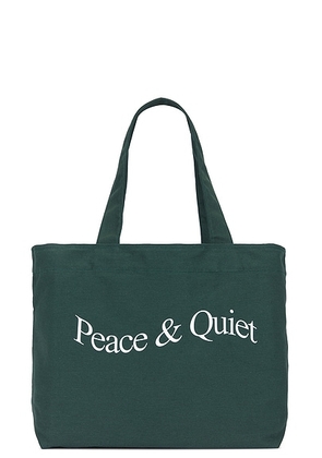 Museum of Peace and Quiet Wordmark Tote Bag in Forest - Dark Green. Size all.