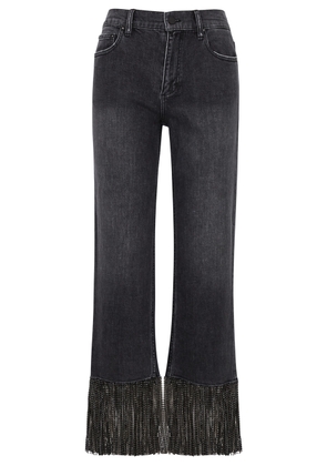 Alice + Olivia Amazing Fringed Straight-leg Jeans - Grey - 26 (W26 / UK 8 / S)