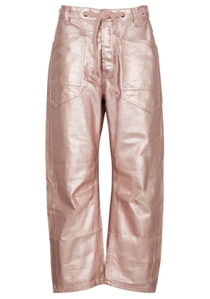 Free People Moxy Metallic Barrel-leg Jeans - Pink - W25 (W25 / UK6 / XS)