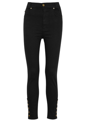 Frame The Snapped Cropped Skinny Jeans - Black - 28 (W28 / UK10 / S)