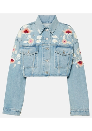 Citizens of Humanity Lena embroidered cropped denim jacket