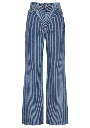 Jean Paul Gaultier Body Morphing Printed Wide-leg Jeans - Blue - 27 (W27 / UK8-10 / S)