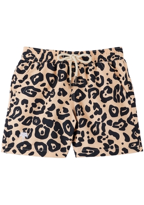 OAS Kids Beige Leopard Swim Shorts