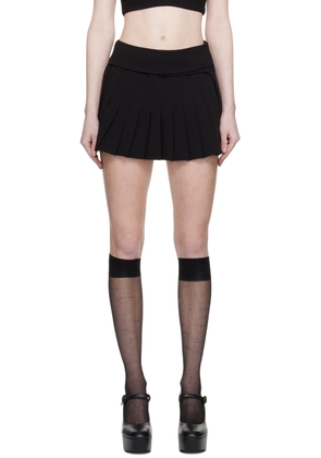 GUIZIO Black Pleated Miniskirt