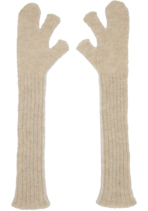 MM6 Maison Margiela Beige Alpaca Wool Gloves