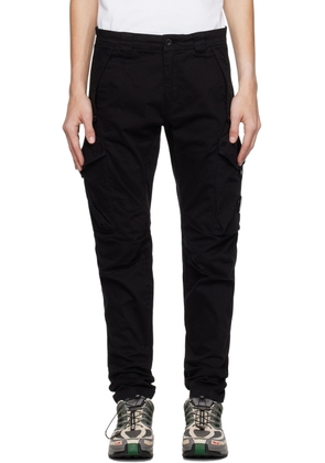 C.P. Company Black Garment-Dyed Cargo Pants