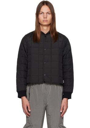 RAINS Black Quilted Bomber Jacket